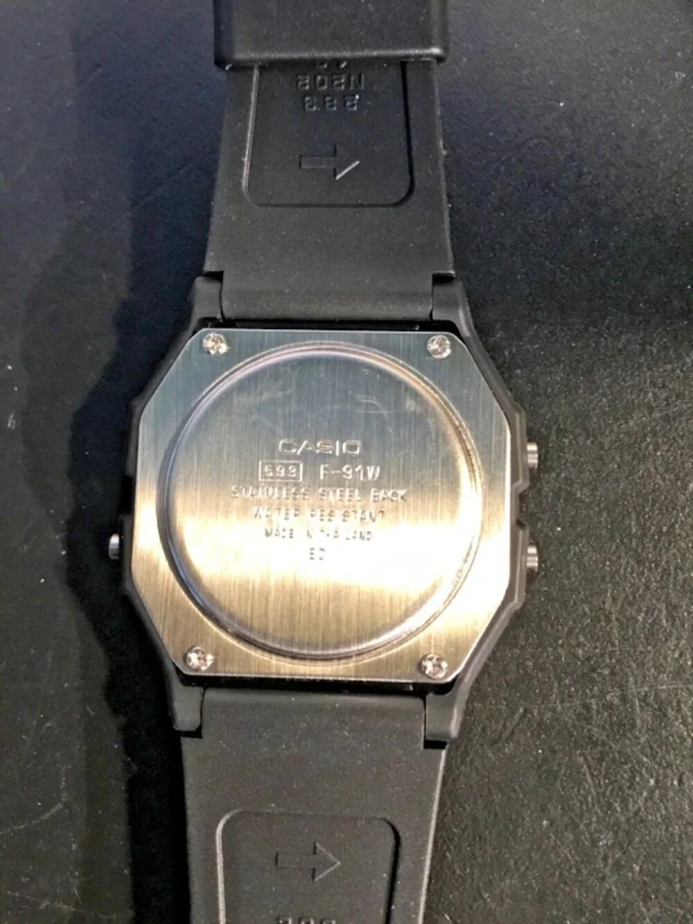 Casio F‑91W All Black – Vintage NOS – Box & Papers – Tested – Mint Condition